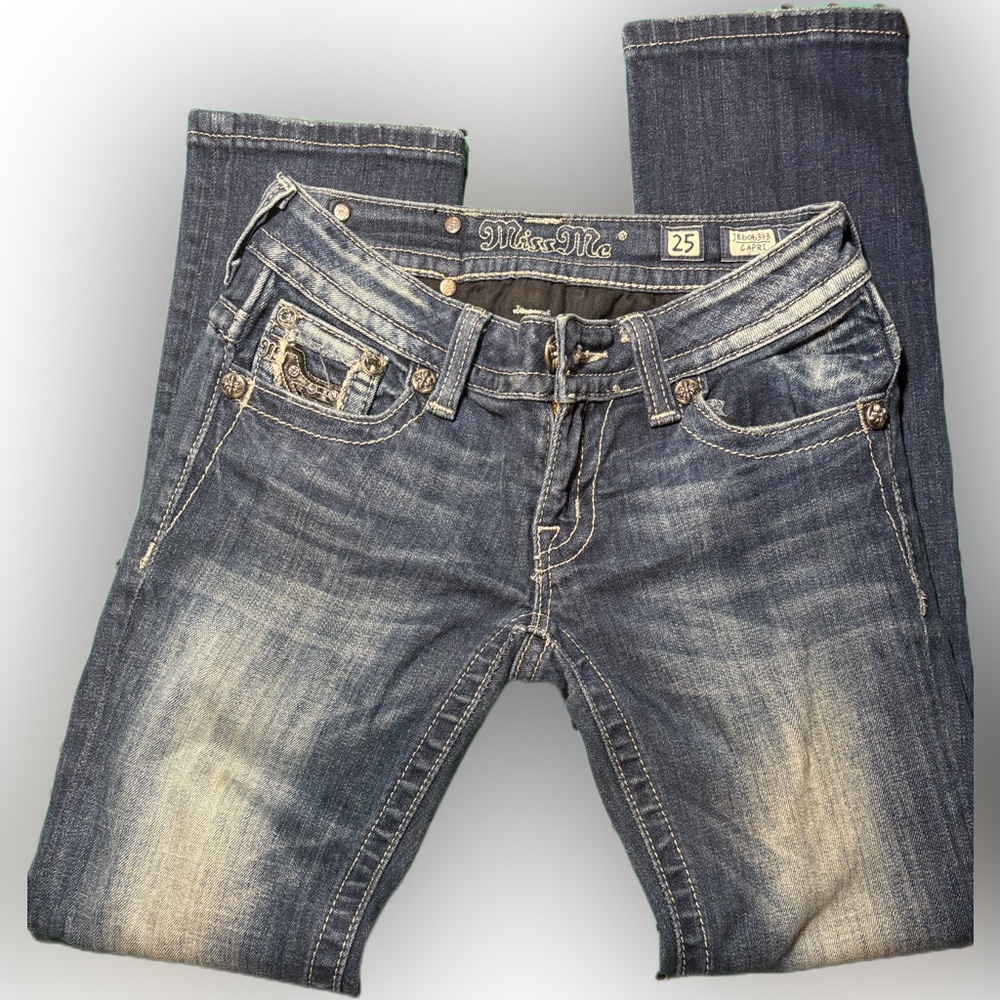 Miss Me Women's Blue Jeans capri size 25